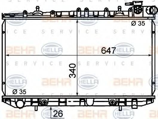 HELLA 8MK376771001 Радіатор, охолодження двигуна