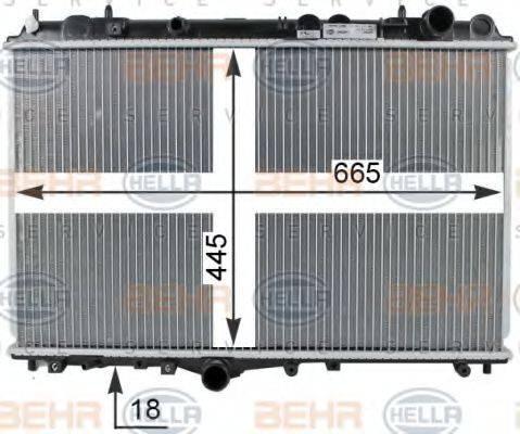 HELLA 8MK376774131 Радіатор, охолодження двигуна