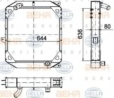 HELLA 8MK376774561 Радіатор, охолодження двигуна