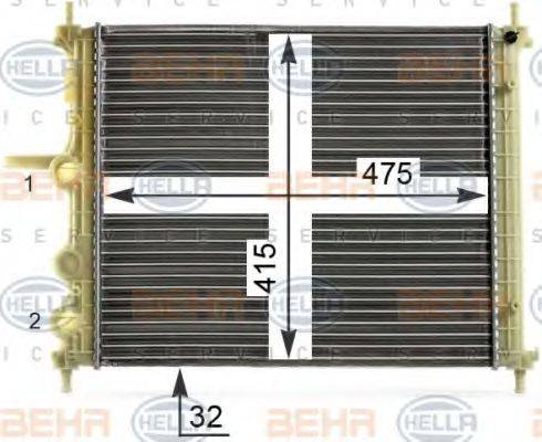 HELLA 8MK376900141 Радіатор, охолодження двигуна