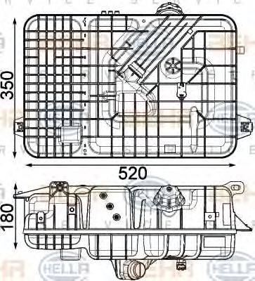 HELLA 8MA376923791 Компенсаційний бак, охолоджуюча рідина