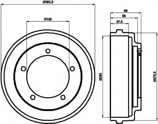 HELLA 8DT355300201 Гальмівний барабан