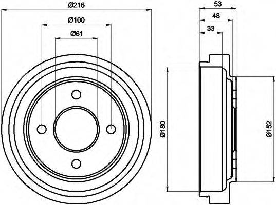 HELLA 8DT355300441 Гальмівний барабан