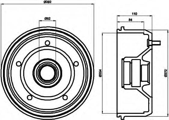 HELLA 8DT355300701 Гальмівний барабан