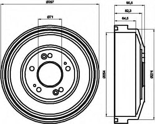 HELLA 8DT355300871 Гальмівний барабан