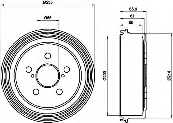 HELLA 8DT355301321 Гальмівний барабан