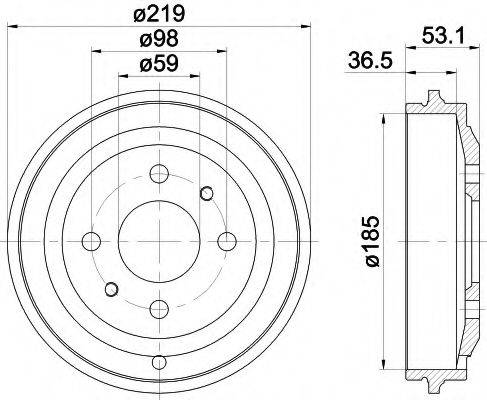 HELLA 8DT355301431 Гальмівний барабан