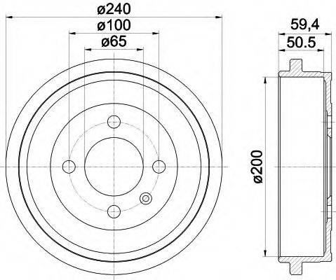 HELLA 8DT355301571 Гальмівний барабан