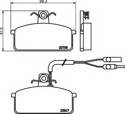 HELLA 8DB355005981 Комплект гальмівних колодок, дискове гальмо