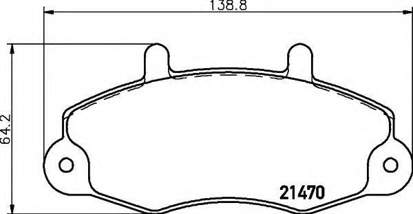 HELLA 8DB355006391 Комплект гальмівних колодок, дискове гальмо