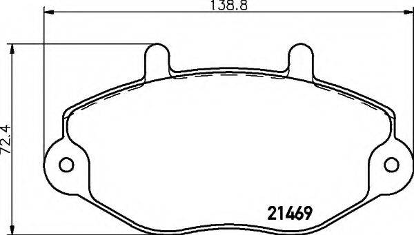 HELLA 8DB355006401 Комплект гальмівних колодок, дискове гальмо