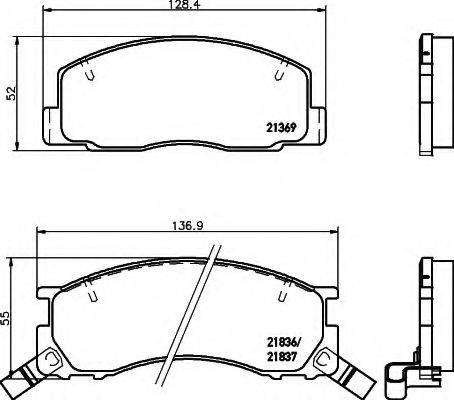 HELLA 8DB355006451 Комплект гальмівних колодок, дискове гальмо