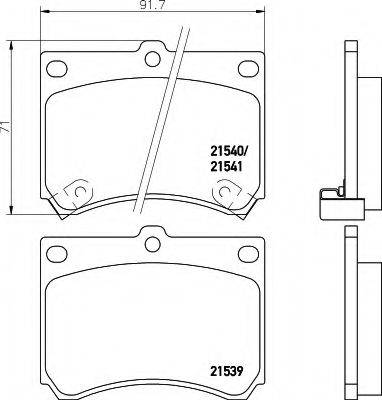 HELLA 8DB355006481 Комплект гальмівних колодок, дискове гальмо