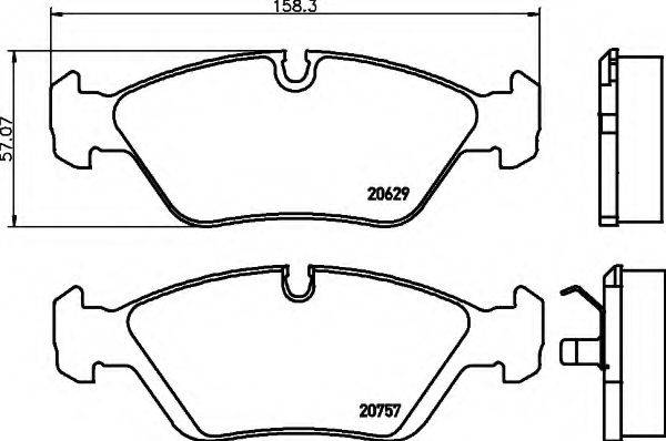 HELLA 8DB355006511 Комплект гальмівних колодок, дискове гальмо