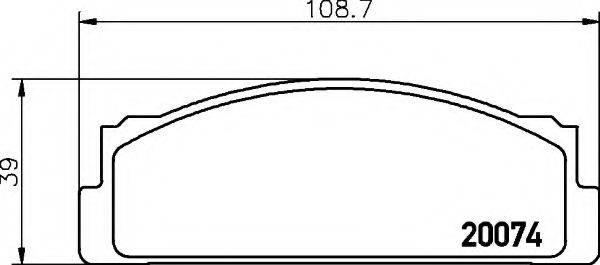 HELLA 8DB355007101 Комплект гальмівних колодок, дискове гальмо