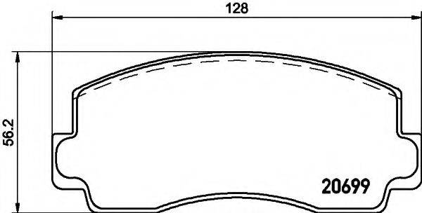 HELLA 8DB355007241 Комплект гальмівних колодок, дискове гальмо