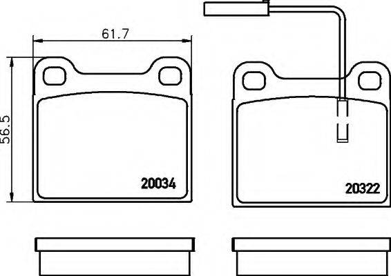 HELLA 8DB355007631 Комплект гальмівних колодок, дискове гальмо