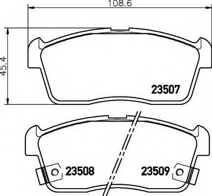 HELLA 8DB355009631 Комплект гальмівних колодок, дискове гальмо