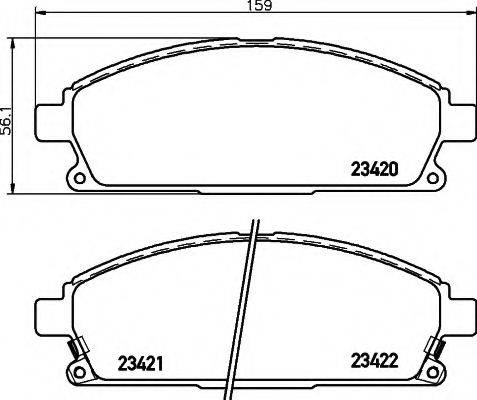 HELLA 8DB355009661 Комплект гальмівних колодок, дискове гальмо