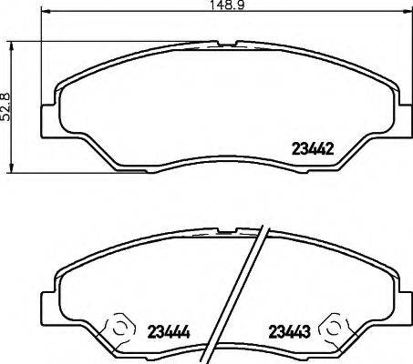 HELLA 8DB355009701 Комплект гальмівних колодок, дискове гальмо