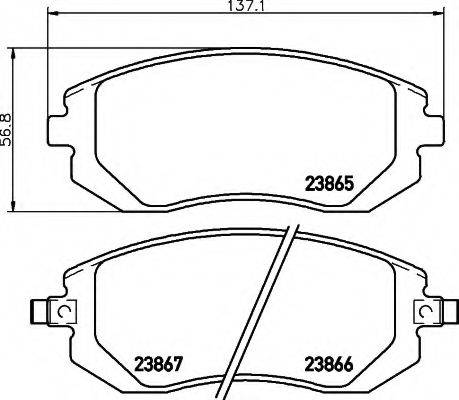 HELLA 8DB355010211 Комплект гальмівних колодок, дискове гальмо