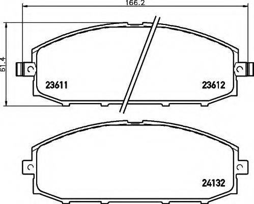 HELLA 8DB355010511 Комплект гальмівних колодок, дискове гальмо