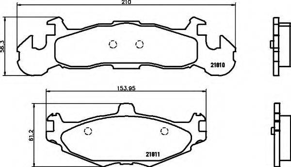 HELLA 8DB355010771 Комплект гальмівних колодок, дискове гальмо