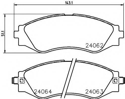 HELLA 8DB355010951 Комплект гальмівних колодок, дискове гальмо