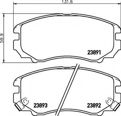 HELLA 8DB355016101 Комплект гальмівних колодок, дискове гальмо