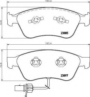 HELLA 8DB355011021 Комплект гальмівних колодок, дискове гальмо