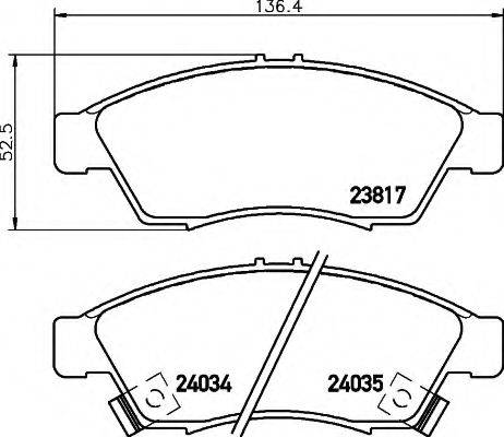 HELLA 8DB355011081 Комплект гальмівних колодок, дискове гальмо