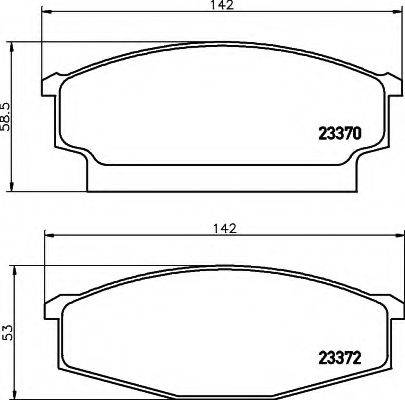 HELLA 8DB355011121 Комплект гальмівних колодок, дискове гальмо