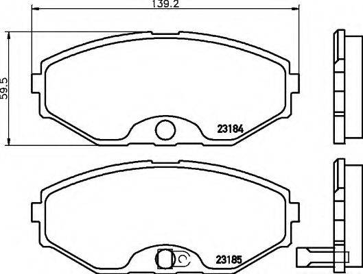 HELLA 8DB355011181 Комплект гальмівних колодок, дискове гальмо