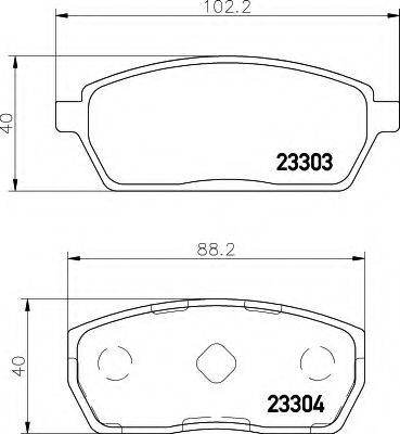 HELLA 8DB355011611 Комплект гальмівних колодок, дискове гальмо