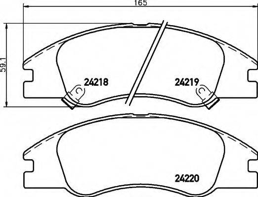 HELLA 8DB355012041 Комплект гальмівних колодок, дискове гальмо