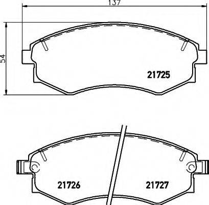 HELLA 8DB355016691 Комплект гальмівних колодок, дискове гальмо