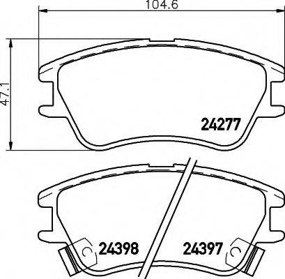 HELLA 8DB355006671 Комплект гальмівних колодок, дискове гальмо