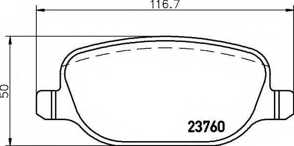 HELLA 8DB355018771 Комплект гальмівних колодок, дискове гальмо