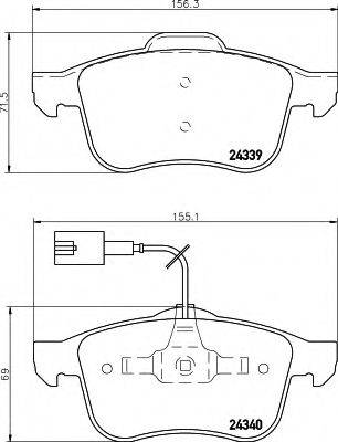 HELLA 8DB355006901 Комплект гальмівних колодок, дискове гальмо