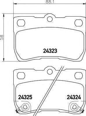 HELLA 8DB355006971 Комплект гальмівних колодок, дискове гальмо