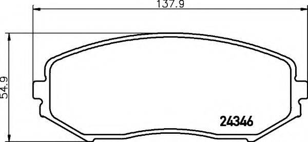 HELLA 8DB355012351 Комплект гальмівних колодок, дискове гальмо