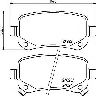 HELLA 8DB355014331 Комплект гальмівних колодок, дискове гальмо