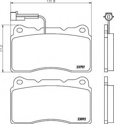 HELLA 8DB355014731 Комплект гальмівних колодок, дискове гальмо