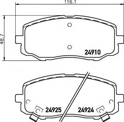 HELLA 8DB355014901 Комплект гальмівних колодок, дискове гальмо