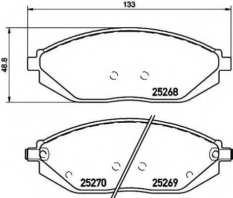 HELLA 8DB355015771 Комплект гальмівних колодок, дискове гальмо