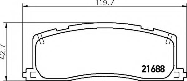 HELLA 8DB355016391 Комплект гальмівних колодок, дискове гальмо