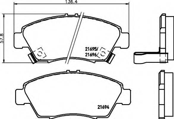 HELLA 8DB355016461 Комплект гальмівних колодок, дискове гальмо