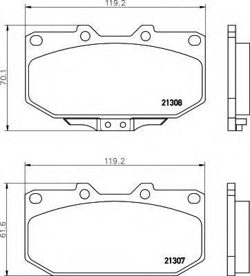 HELLA 8DB355016791 Комплект гальмівних колодок, дискове гальмо