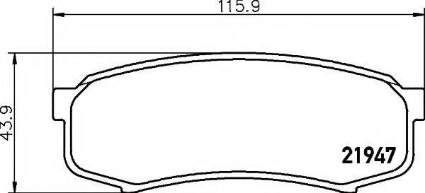 HELLA 8DB355016831 Комплект гальмівних колодок, дискове гальмо