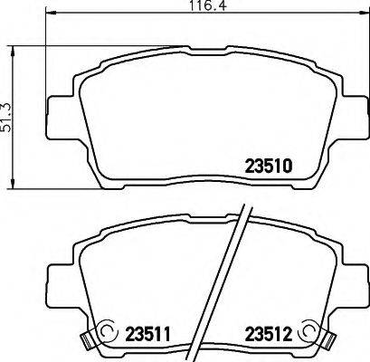 HELLA 8DB355017081 Комплект гальмівних колодок, дискове гальмо